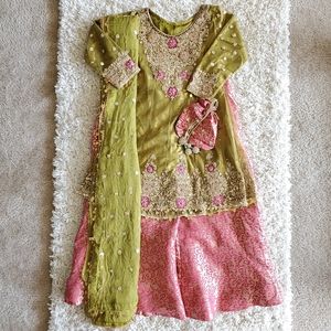 Pakistani designer mehndi bridal dress